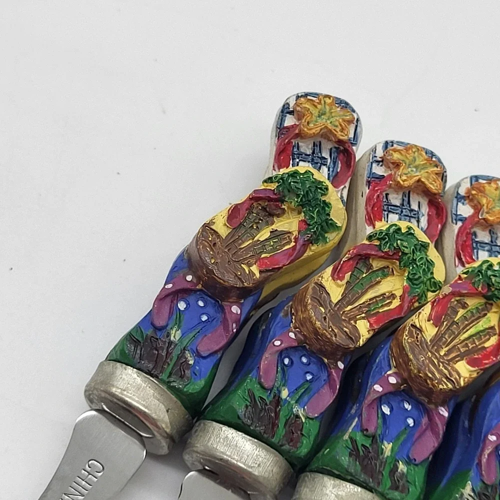 Appetizer Forks Novelty Flip Flops, Palm Trees & Fish Summer Cocktail Set Of 8